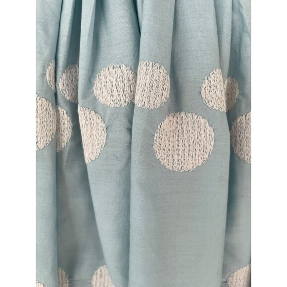 Vintage 1950s Betty Barclay Fit and Flare Dress Blue Embroidery Circles Sz Small - Picture 15 of 16